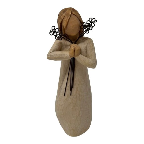 Willow Tree FRIENDSHIP 26155 Figurine Susan Lordi 5.5in Holding Flowers Gift VTG - Picture 1 of 8